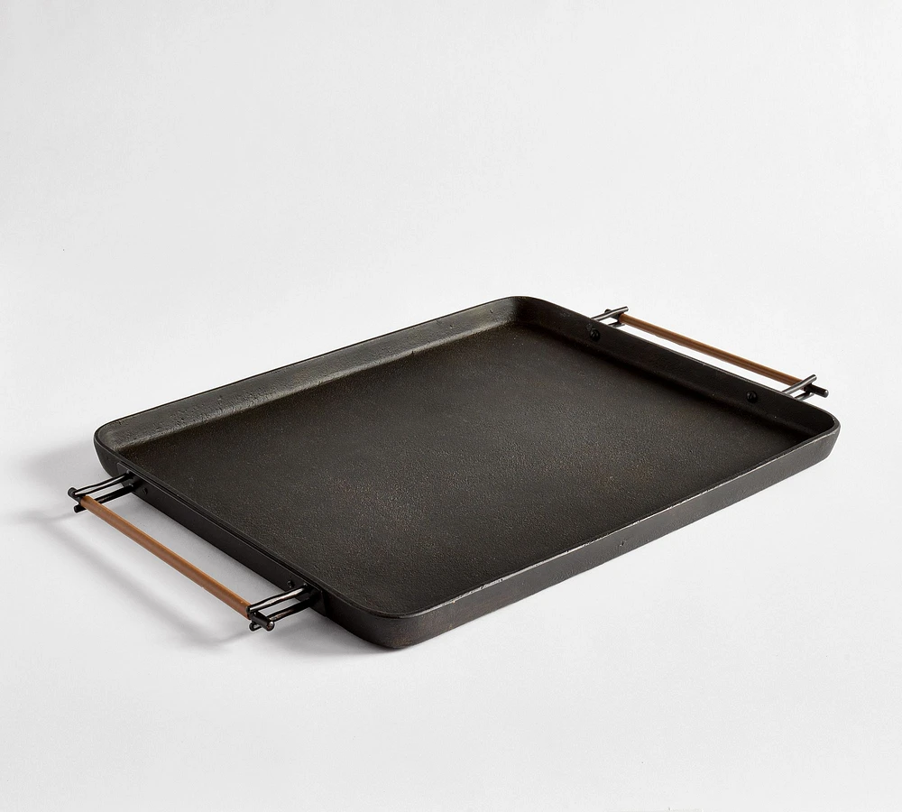 Handcrafted Beltic Brass & Leather Tray