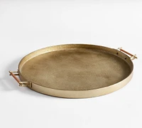 Handcrafted Beltic Brass & Leather Tray