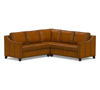 Cameron Slope Arm Leather 3-Piece L-Shaped Sectional (100")