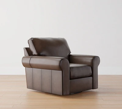 Buchanan Roll Arm Leather Swivel Chair