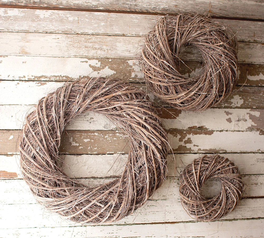 Gray Vine Christmas Wreaths, Set of 3