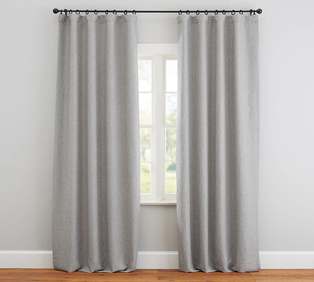 Open Box: Custom Belgian Flax Linen Curtain - Flagstone