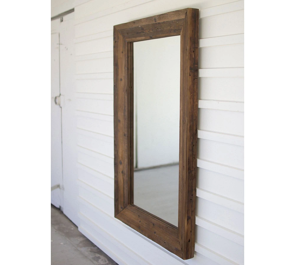 Recycled Wood Frame Wall Mirror