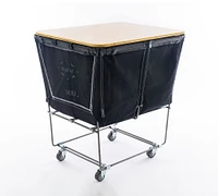 Small Elevated Canvas Laundry Basket with Wheels