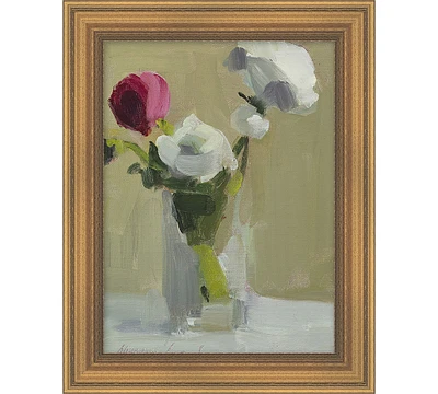 Peonies Still Life Framed Canvas