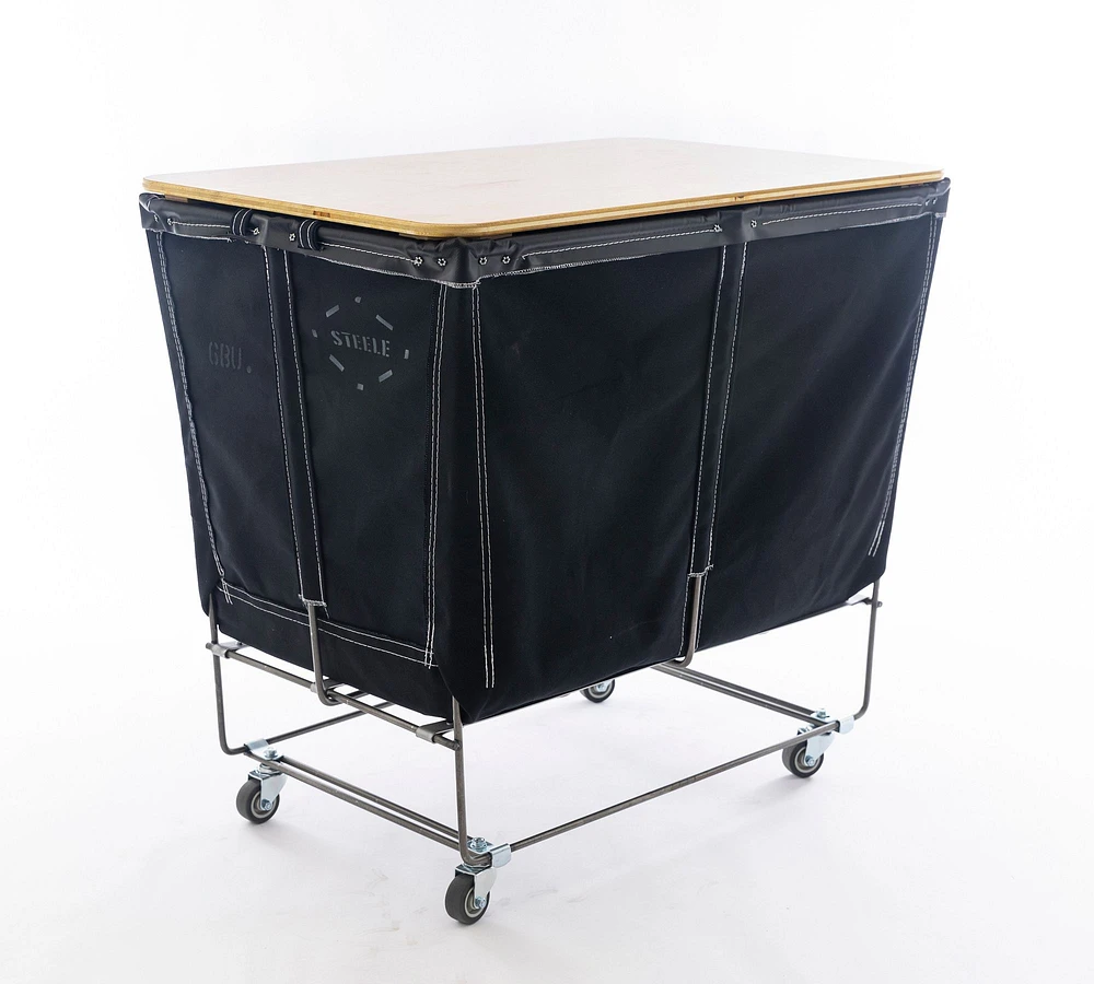 Large Elevated Canvas Laundry Basket with Wheels