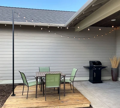 Outdoor Bistro Standing String Light Posts