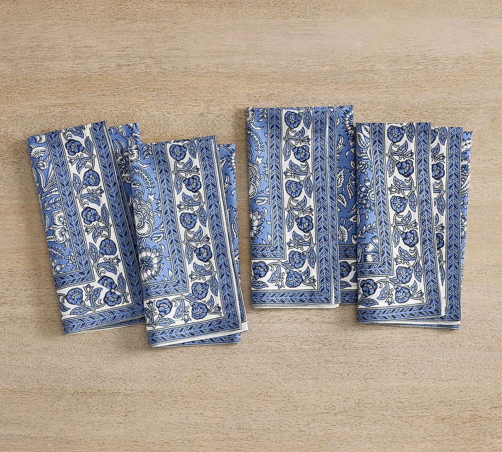 Tamara Block Print Organic Cotton Napkins - Set of 4