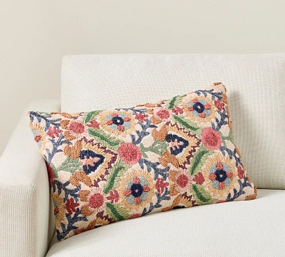 Eliana Embroidered Lumbar Pillow