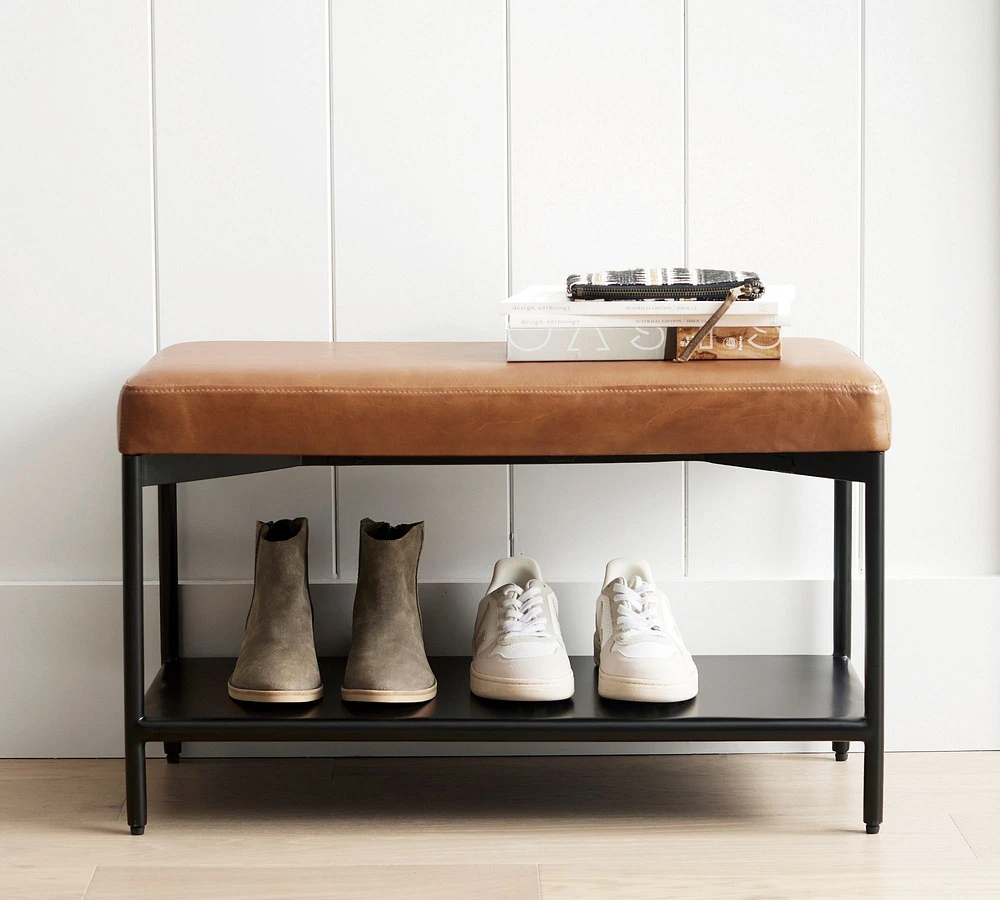 Maison Leather Entry Shoe Bench