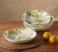 Lemons Bone China Pasta Bowls - Set of 4