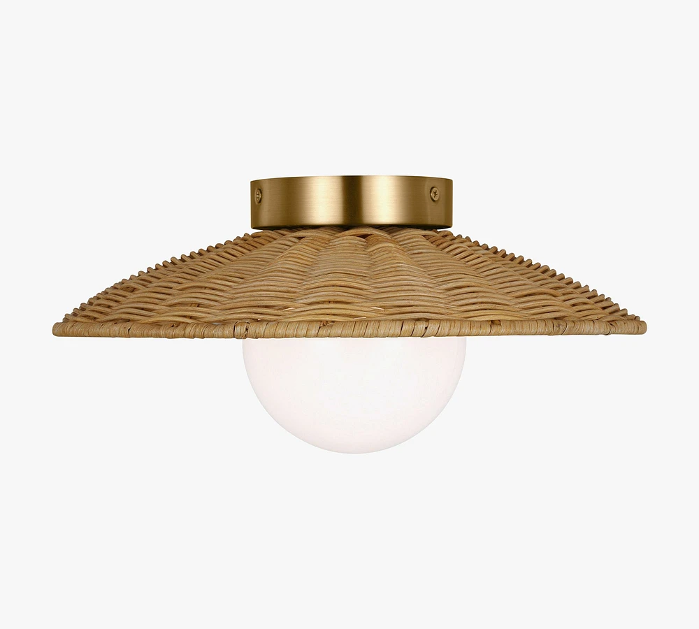 Soleil Rattan Flush Mount (13")