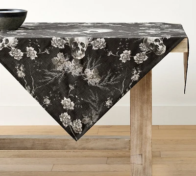 Skull Toile Organic Cotton Table Throw