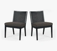 Lisbon Upholstered Cane Dining Chairs - Set of 2