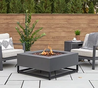 Aisha Steel Square Propane Fire Pit Table with Lid Cover (36")