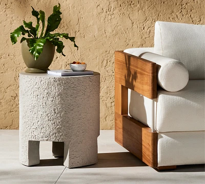 Bolinas Round Concrete End Table