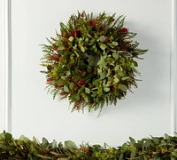 Fresh Grevillea Seeded Eucalyptus Wreath & Garland