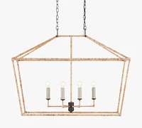 Deveraux Rectangular Rattan Pendant (40")