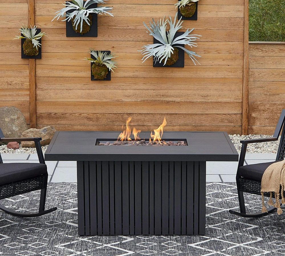 Everest Metal Rectangular Propane Fire Pit Table (52")