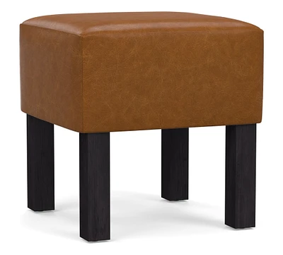 Arden Leather Stool with Wood Legs