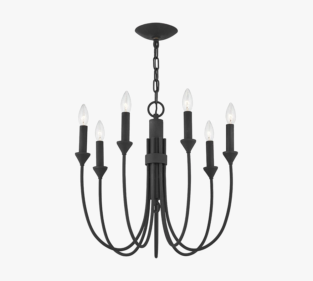 Cyan 7-Light Metal Chandelier (22-42")