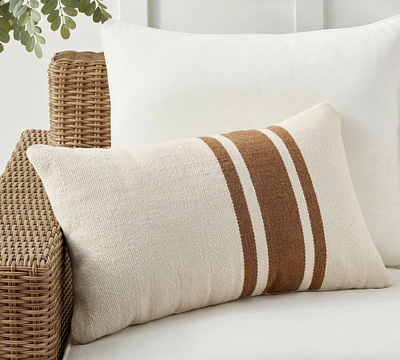 Modern Farmhouse Striped Outdoor Lumbar Pillow