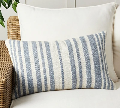 Classic Striped Handwoven Outdoor Lumbar Pillow