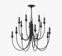 Cyan 7-Light Metal Chandelier (22-42")