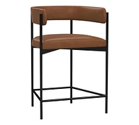 Maison Barrel Back Leather Stool