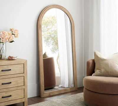 Field Handcrafted Wooden Arch Floor Mirror