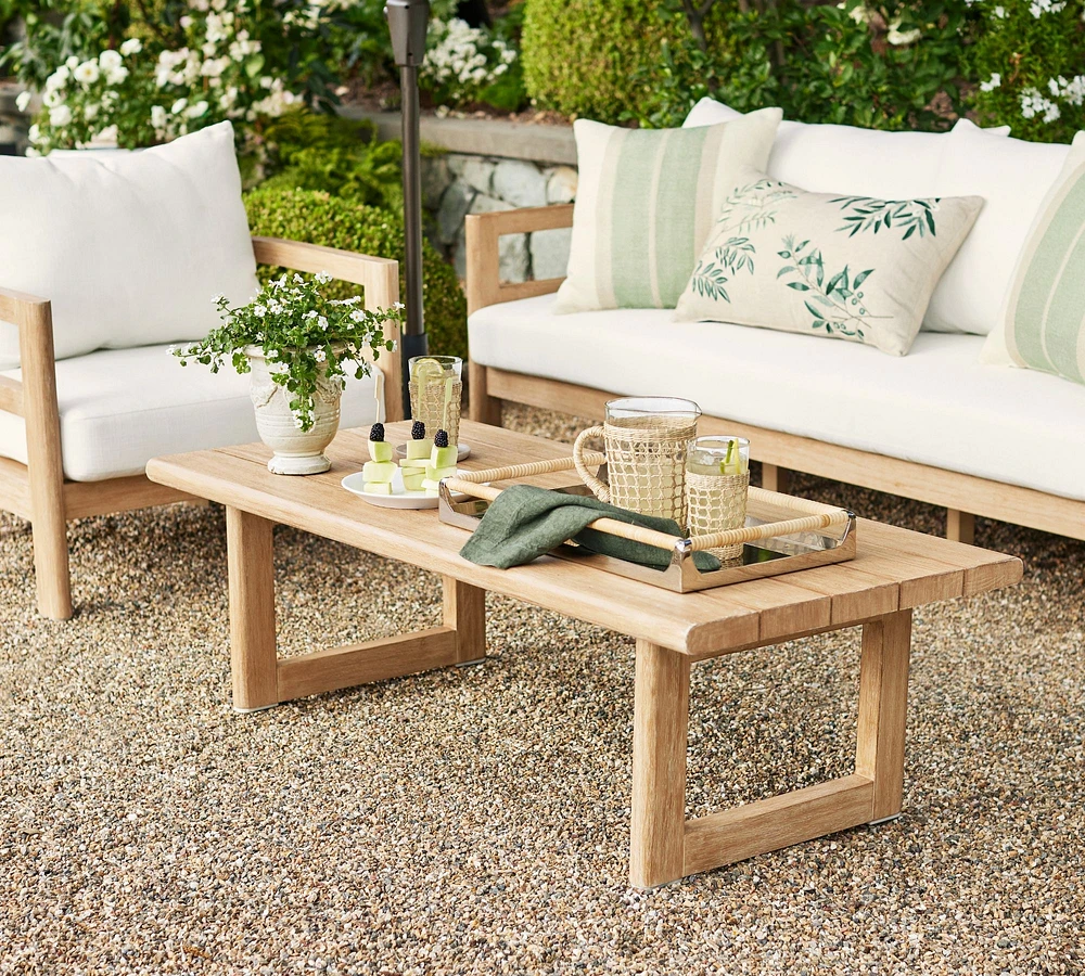 Woodside Eucalyptus Rectangular Outdoor Coffee Table (52")