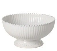 Costa Nova Pearl Stoneware Footed Fruit Bowl