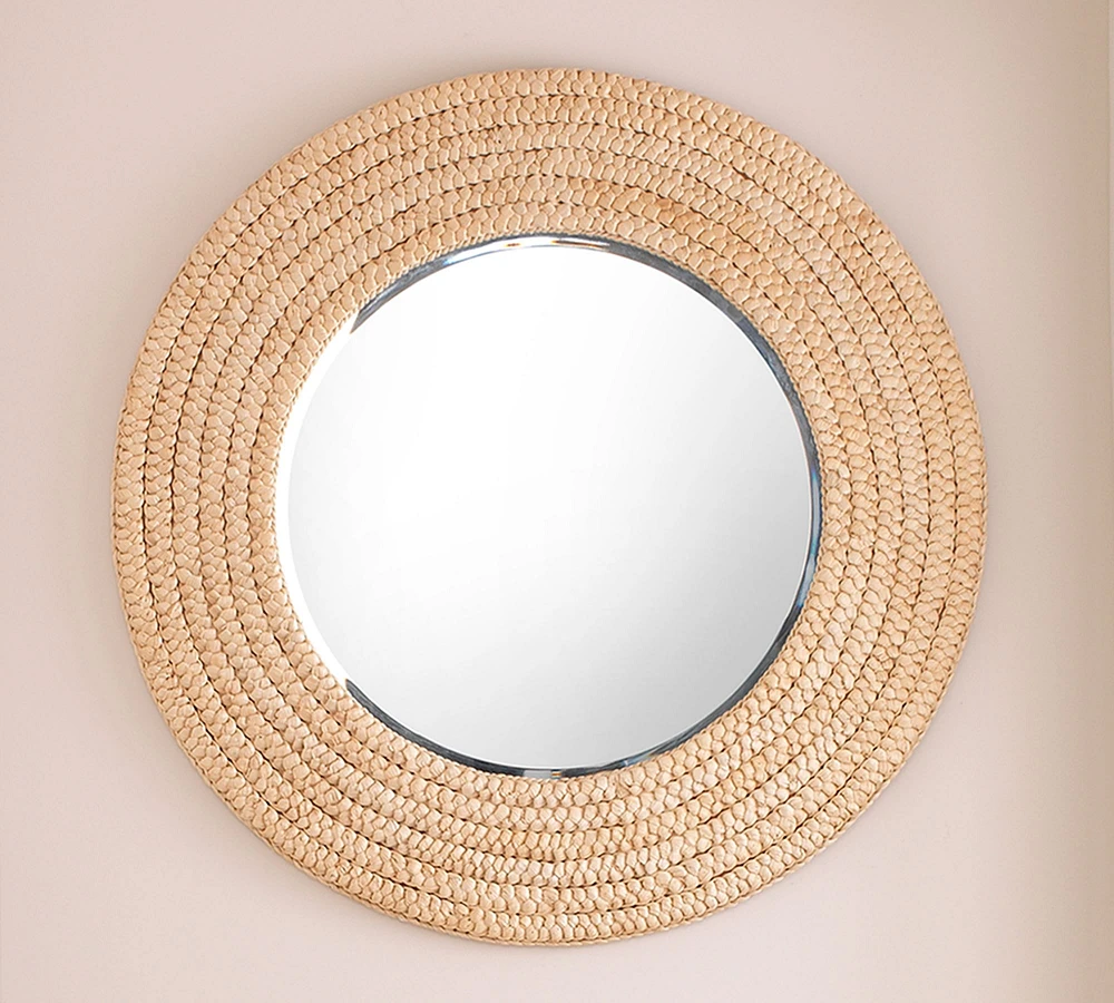 Anastasia Round Seagrass Mirror - 36"