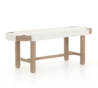 Keiko Teak Woven Outdoor Bench