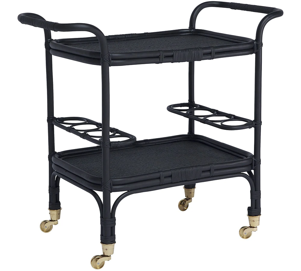 Carlo Rattan Bar Cart