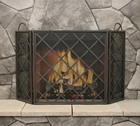 Iron Weave Tri-Panel Firescreen