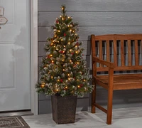 Multi-Functional Lit Faux Potted Glazier Pine Tree