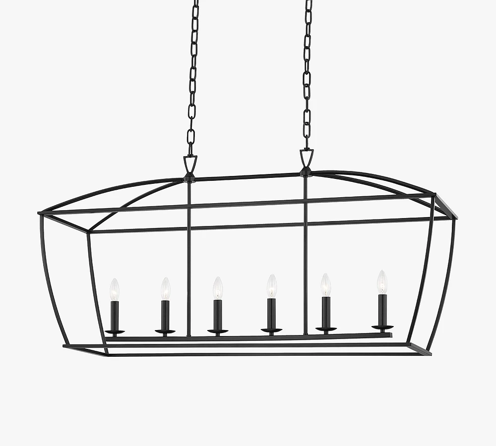 Birch Iron Linear Chandelier (49")