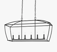 Birch Iron Linear Chandelier (49")