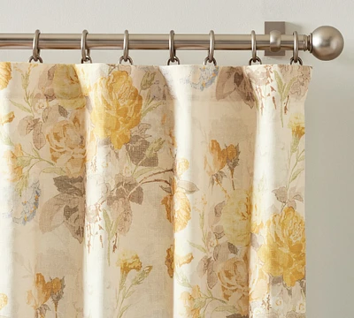 Vivienne Floral Linen Cotton Blackout Curtain