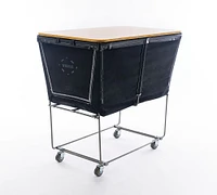 Elevated Canvas Laundry Basket with Wheels