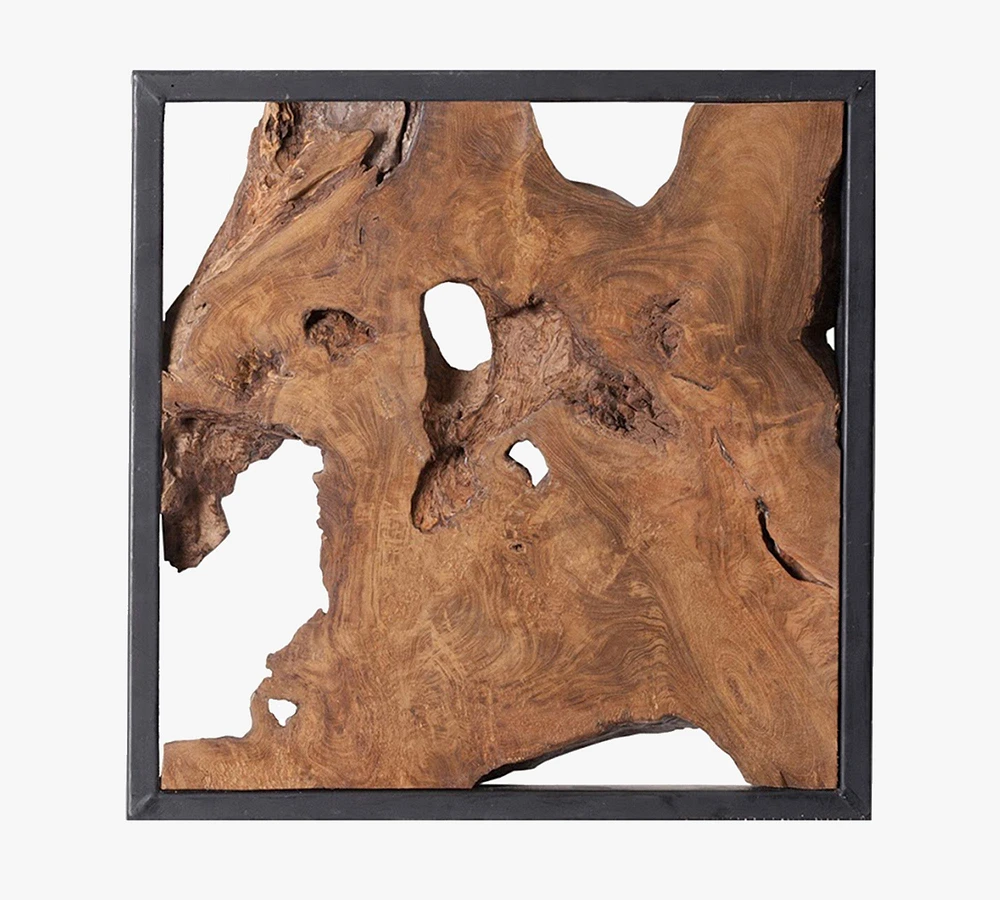 Live Edge Teak Framed Wall Art