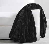 Faux Fur Ruched Throw