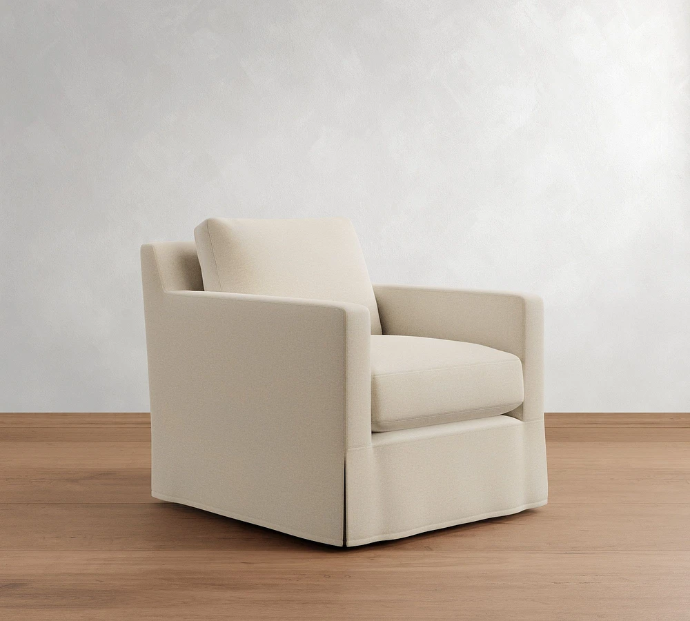 Chloe Slipcovered Swivel Chair