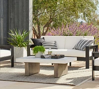 Pomona Concrete & Acacia Outdoor Coffee Table (50")