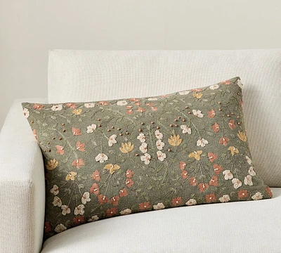 Zea Embroidered Lumbar Pillow