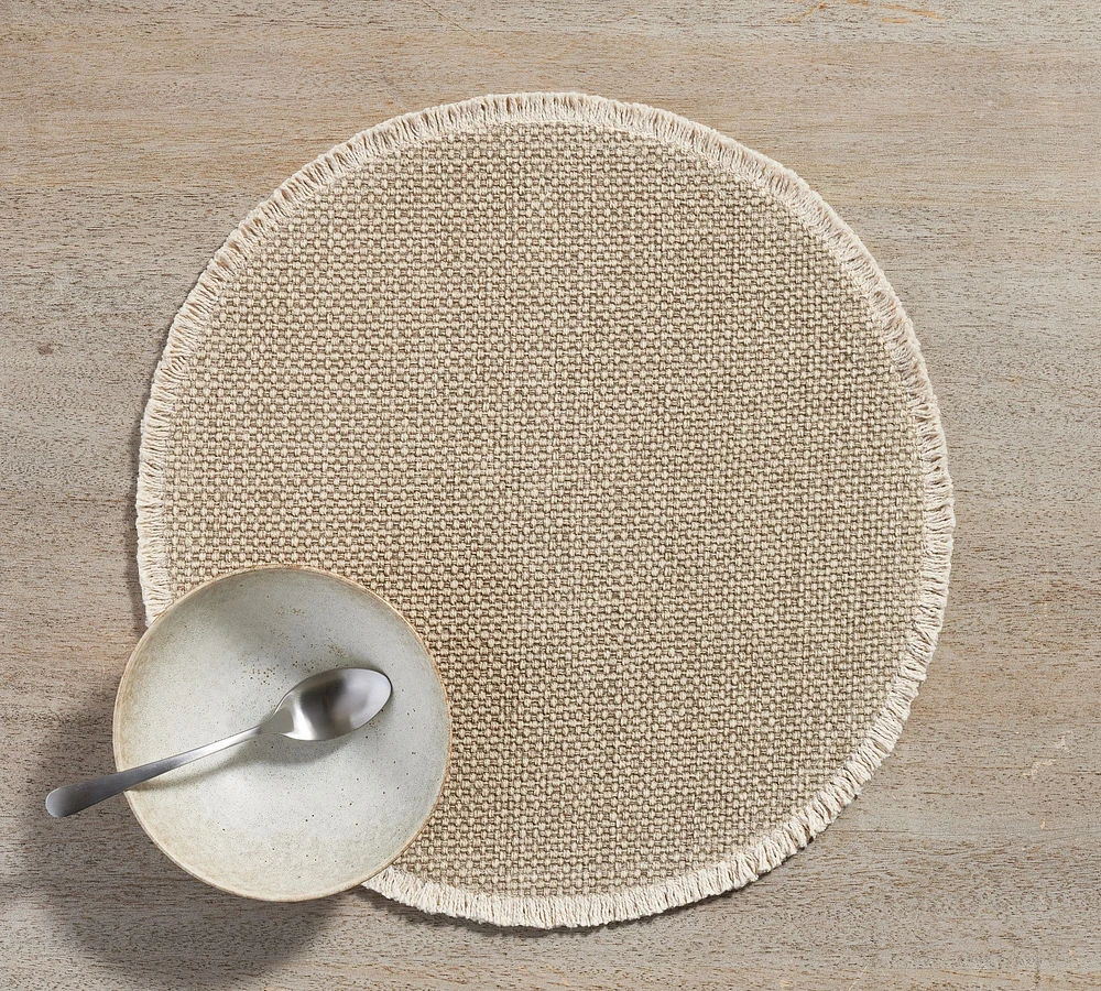 Mason Handwoven Cotton Fringe Round Placemats - Set of 4