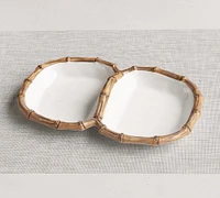 Bamboo Outdoor Melamine Double Dip Bowls