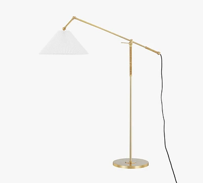 Bexley Metal & Rattan Task Floor Lamp (57")