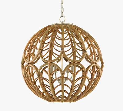 Callum Orb Rattan Pendant (25")